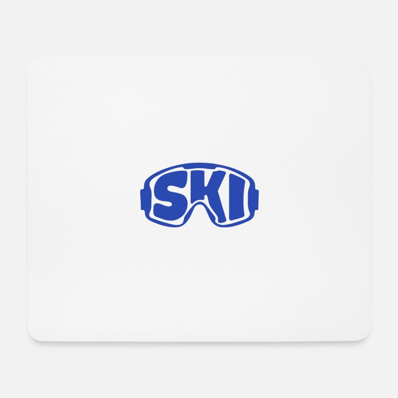 Ski(Brille) - Mousepad (Querformat) - Weiß