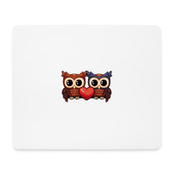 Owl Couple Valentine's Day - Mouse Pad (horizontal) - white - Front