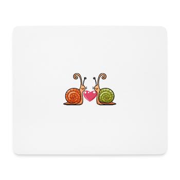 Snail Couple Valentine's Day - Mouse Pad (horizontal) - white - Front