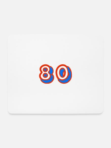 80. 80 JAHRE. 80-JÄHRIGES JUBILÄUM. 80. GEBURTSTAG. - Mousepad (Querformat) - Weiß