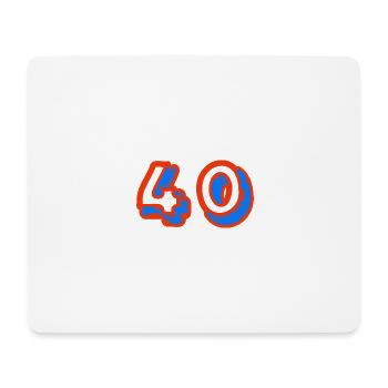 40. 40 JAHRE. 40-JÄHRIGES JUBILÄUM. 40-JÄHRIGES JUBILÄUM. - Mousepad (Querformat) - Weiß - Vorne