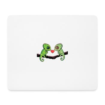 Chameleon Paar Valentinstag - Mousepad (Querformat) - Weiß - Vorne
