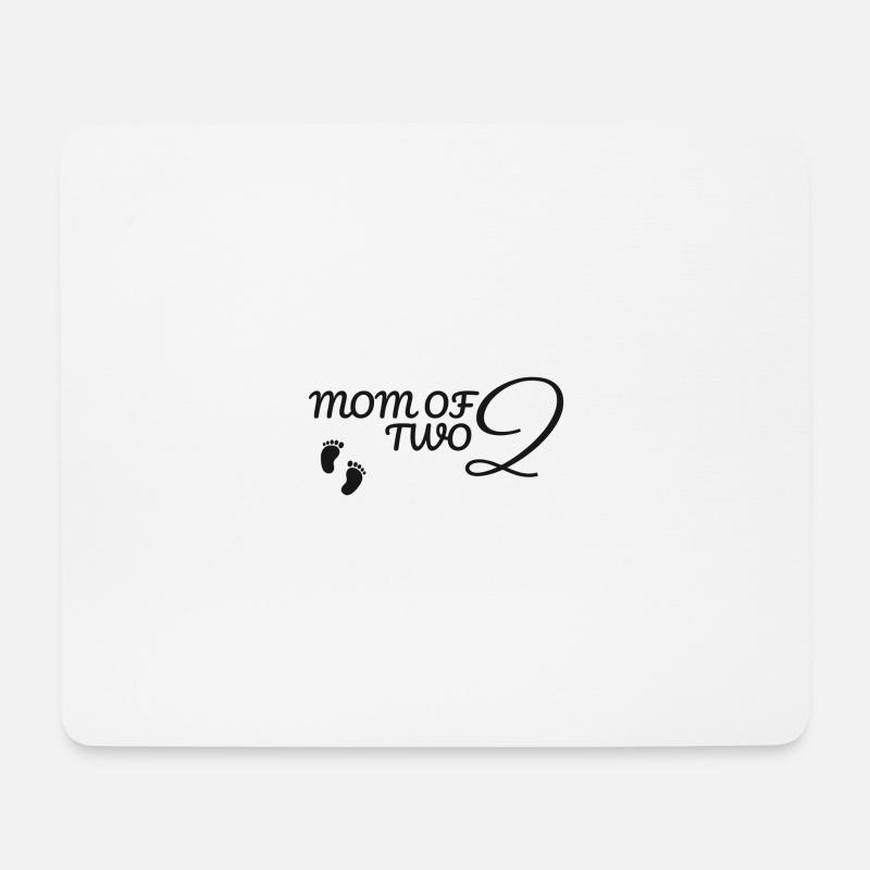 Mom of two - Mousepad (Querformat) - Weiß