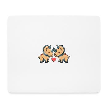 Dinosaur triceratops Couple Heart Valentine's Day - Mouse Pad (horizontal) - white - Front