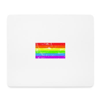 Rainbow flag Grunge - Mouse Pad (horizontal) - white - Front