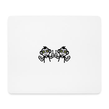 Monkeys buvant de la bière d’équipe - Tapis de souris (format paysage) - blanc - Devant