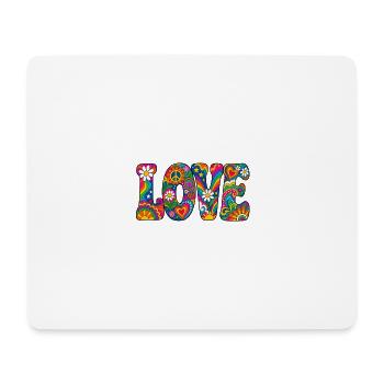 Regenbogenliebe mit Peacezeichen - Mousepad (Querformat) - Weiß - Vorne