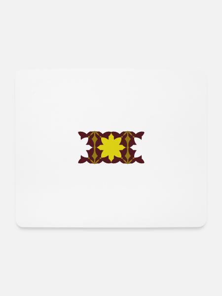 Kaleidoskop Gelb-Maron Muster - Mousepad (Querformat) - Weiß