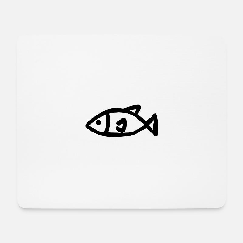 Fisch Skizze Zeichnung - Mousepad (Querformat) - Weiß