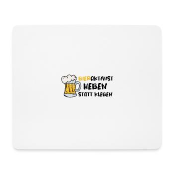 Bieraktivist Heben statt Kleben - Mousepad (Querformat) - Weiß - Vorne