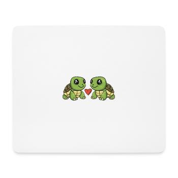 Tortue Couple Saint-Valentin - Tapis de souris (format paysage) - blanc - Devant