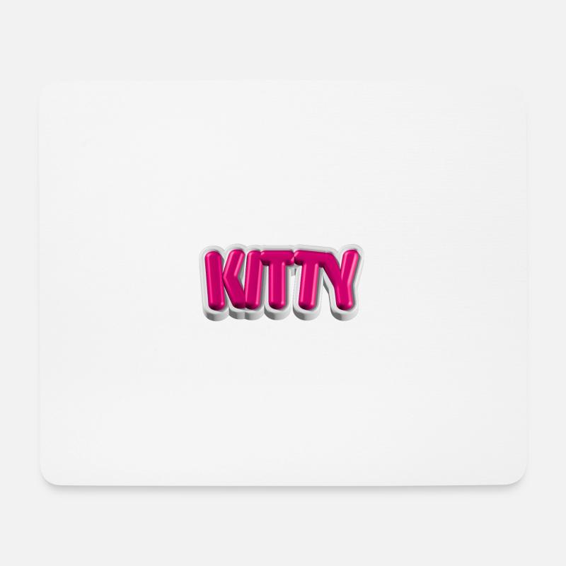 KITTY – 3D-Typografie für Katzenliebhaber - Mousepad (Querformat) - Weiß