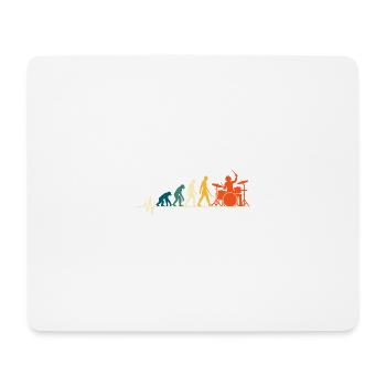 Schlagzeug Evolution – Drummer Herzschlag - Mousepad (Querformat) - Weiß - Vorne