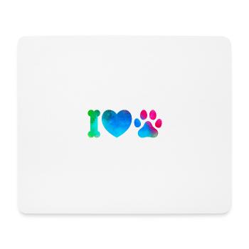 Love dogs - Mousepad (Querformat) - Weiß - Vorne