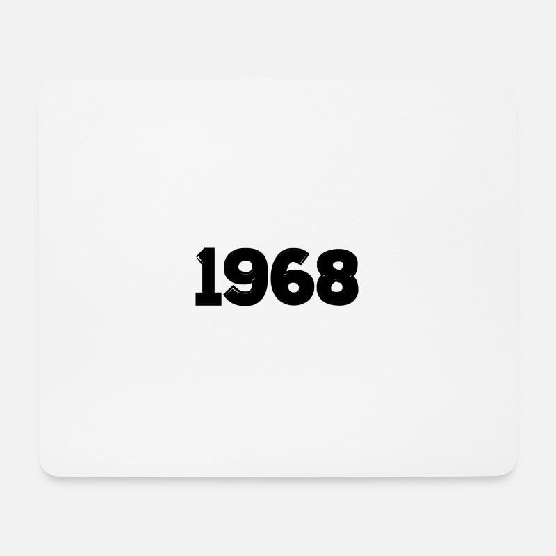 Jahr 1968 schwarz Geburtsjahr - Mousepad (Querformat) - Weiß