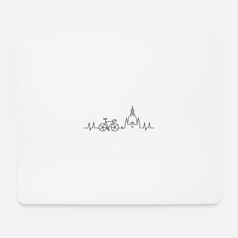 Dresden Rennrad Herzschlag - Mousepad (Querformat) - Weiß