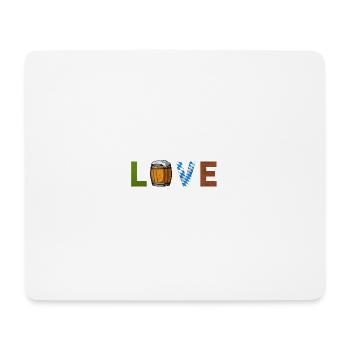 Festlicher LOVE Schriftzug mit BIERFASS Ofest - Mousepad (Querformat) - Weiß - Vorne