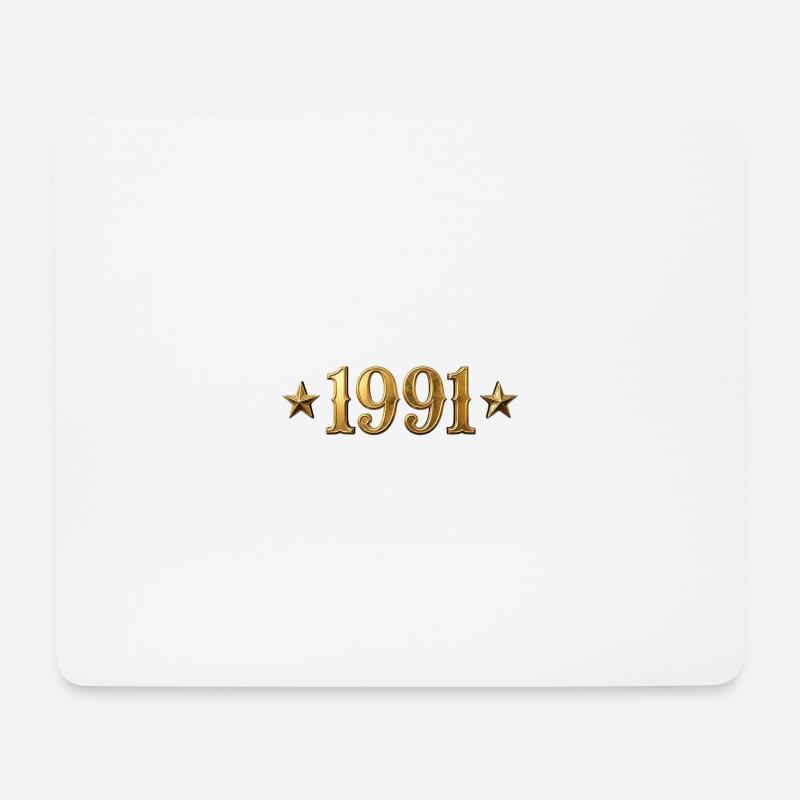 1991 Vintage Gold Stars - Mousepad (Querformat) - Weiß