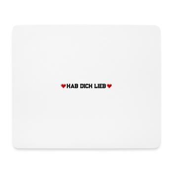 Hab Dich Lieb Herz Liebeserklärung - Mousepad (Querformat) - Weiß - Vorne
