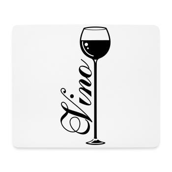 Verre de symbole de vin - Tapis de souris (format paysage) - blanc - Devant