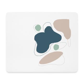 abstrakt blau beige Muster Formen - Mousepad (Querformat) - Weiß - Vorne