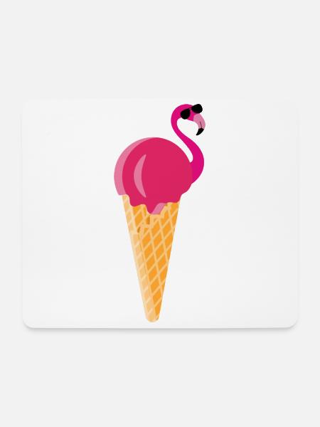 Ice cream Waffeleis Eiskugel Flamingo Eis - Mousepad (Querformat) - Weiß
