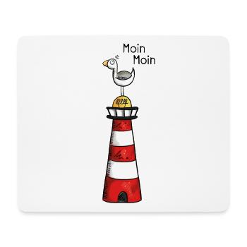 Moin Moin Möwe - Nordsee - Norden - Geschenk - Mousepad (Querformat) - Weiß - Vorne