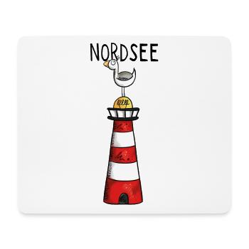 Nordsee Leuchtturm - Möwe - Comic - Geschenk - Mousepad (Querformat) - Weiß - Vorne