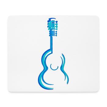 Blaue akustische Konzertgitarrengrafik - Mousepad (Querformat) - Weiß - Vorne