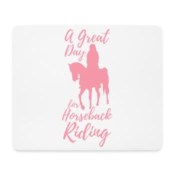 Reiter Mädchen - Mousepad (Querformat) - Weiß - Vorne