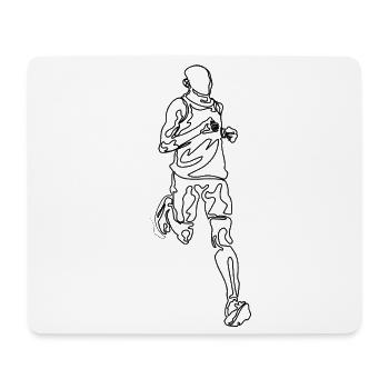 Running Man Dessin de griffonnage d’une seule ligne - Tapis de souris (format paysage) - blanc - Devant