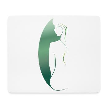 Grüne Frauensilhouette – stilvoll & harmonisch - Mousepad (Querformat) - Weiß - Vorne