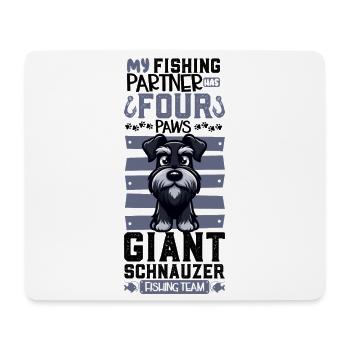 Angeln und Riesenschnauzer - Mousepad (Querformat) - Weiß - Vorne