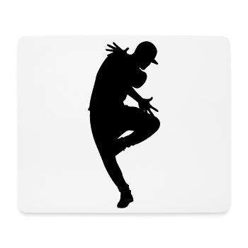 B-Boy Silhouette – Breakdance Flow - Mousepad (Querformat) - Weiß - Vorne