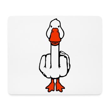 Goose Middle Finger Rebel Sarcastic Insult - Mouse Pad (horizontal) - white - Front