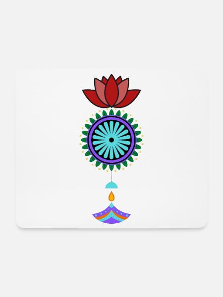 Blühender Mandala Hänger - Mousepad (Querformat) - Weiß