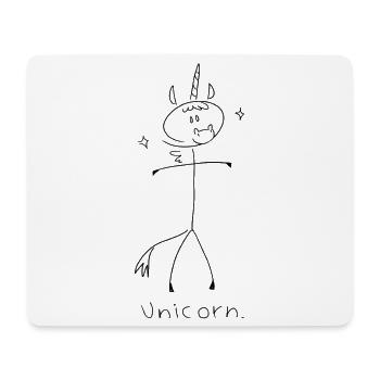 Licorne. (lignes noires) (par Leni Riosa) - Tapis de souris (format paysage) - blanc - Devant