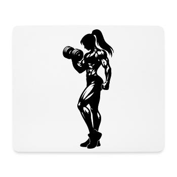 Bodybuilder Woman Fitness - Mouse Pad (horizontal) - white - Front