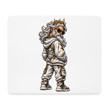 Gangster Zeus im coolen Streetwear Look - Mousepad (Querformat) - Weiß - Vorne