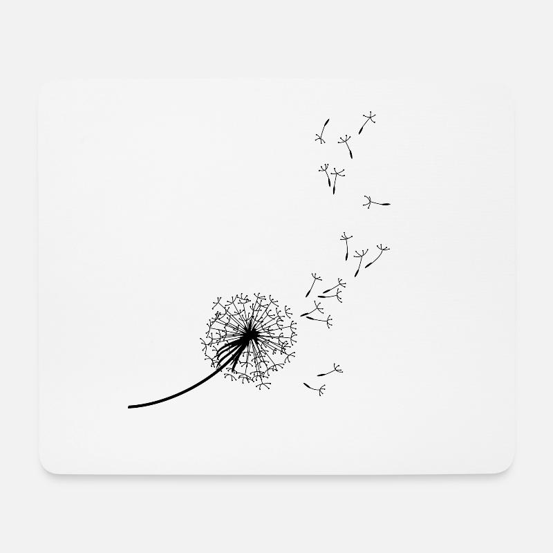 PUSTEBLUME, Pusteblume, Löwenzahn, Wind - Mousepad (Querformat) - Weiß