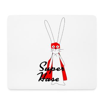 Der coole Super Hase - Mousepad (Querformat) - Weiß - Vorne