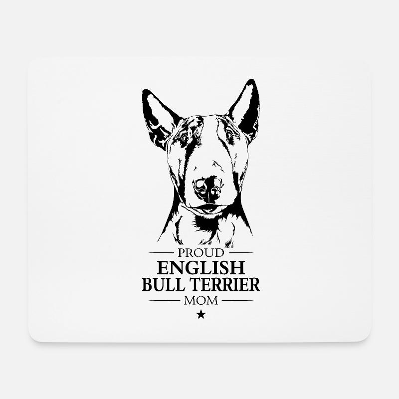 English Bull Terrier Mom Bullterrier Hund Wilsigns - Mousepad (Querformat) - Weiß