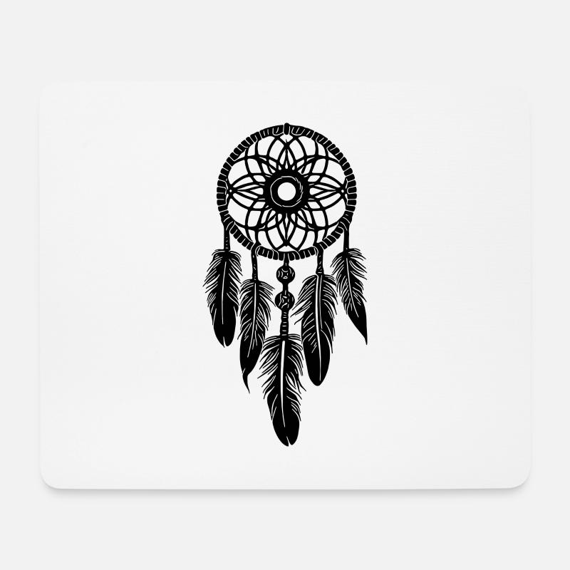 Magischer Indianischer Traumfänger Yoga Amulett - Mousepad (Querformat) - Weiß
