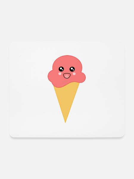 Eis Eiscreme Erdbeereis - Mousepad (Querformat) - Weiß