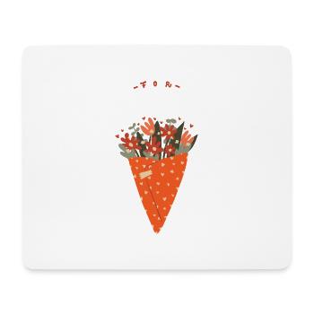 Bouquet de fleurs – Salutations chaleureuses - Tapis de souris (format paysage) - blanc - Devant