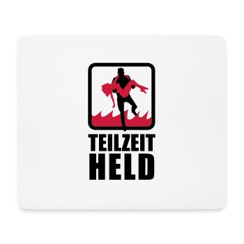 Part-time hero with flame - Mouse Pad (horizontal) - white - Front