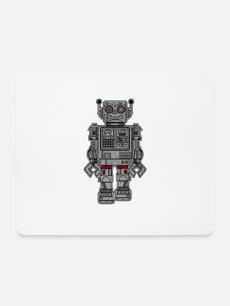 Retro Robot Toys - Mouse Pad (horizontal) - white