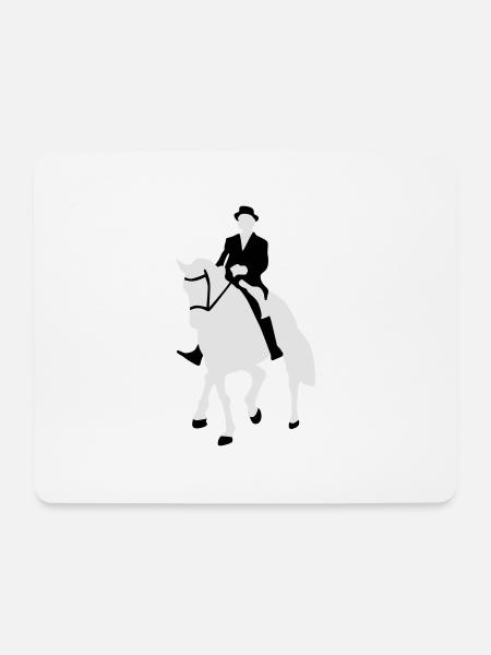 Dressurreiter - Mousepad (Querformat) - Weiß