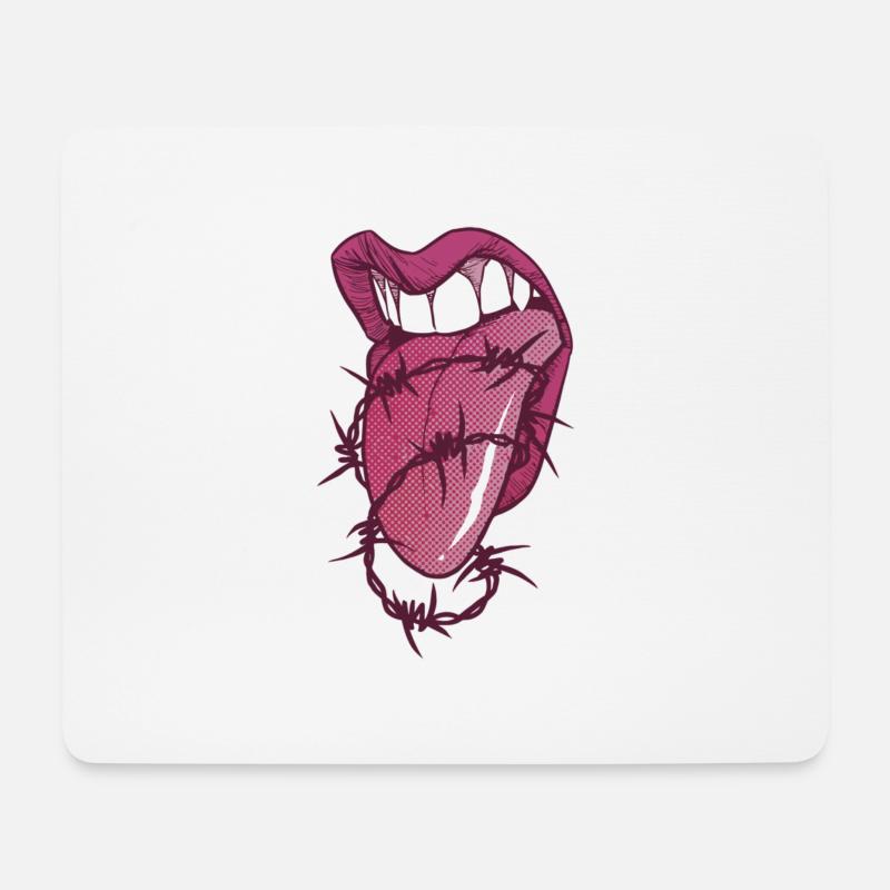 tounge - Mousepad (Querformat) - Weiß