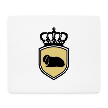 NHD emblem Dwarf Lop rabbit coat of arms crown - Mouse Pad (horizontal) - white - Front